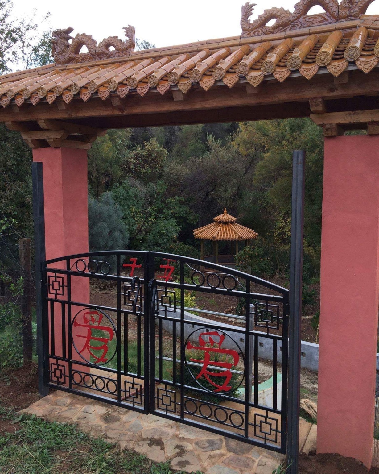 Custom Asian-inspired metal entry gate
